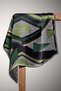 100% Twill Silk Geometric Patterned Khaki - Black Colored 90X90 Scarf Sewing Shape: Hand Sewing - 4