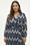 Wrapped Fabric Patterned Waist-Tied Dress - 4