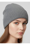 Classic Beanie Fleece Lined Cold Protection Soft Woven Unisex Gray Melange