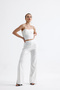 Wide leg sequin pants |   Pnt32440 white - 2
