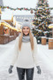 Women's Gray Knitwear Pompom Beret and Knitted Neck Collar Set - 2