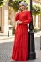 Talya Wrapped Hijab Dress 864 - Red - 5