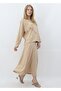 Women's Woven Fabric Button Detailed Long Skirt Hijab Set - 3