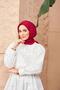 وشاح من قماش الجاكار باللون العنابي 9900-12 - 2