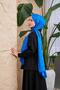 Cross Pattern Silky Jacquard Shawl Cobalt Blue 9006-15 - 3