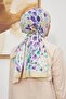 İpekhan Botanical Series Purple Cotton Viscose Shawl 3023-07 - 4
