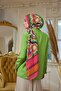 مجموعة Summer Sparkle Collection شال ناعم أخضر زمردي برتقالي 3045-03 - 3