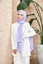 Cross Pattern Silky Jacquard Shawl Lilac 9006-16 - 2