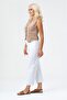 Women's bleach wash lyocell thin denim fabric jean vest beige - 3