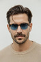 Azure Blue Glass Acetate Frame Men's Sunglasses Uv400 Protection Premium Series - 2