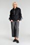 Women's Viscose Polyester Stretch Fabric Fabric Snap Pocket Jacket with Bird Eyes and Zipper Accessories Black - 2
