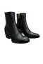 03 Black Leather Short Heel Zippered Daily Women's Boots - 5