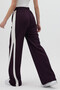 Plum Wide-Leg Women's Sweatpants with Side Stripes and Elastic Waist 9226m - 4