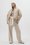 Beige Mock Neck Zippered Short Puffer Women's Coat 8000 - 3