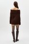 2324 Boat Neck Long Sleeve Sweater Brown - 5