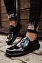 Classica Premium Vegan Leather Classic Men's Shoes Black Patent Leather - 6
