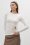 Ecru Waist Buckle Detailed Long Sleeve Blouse 8221A - 6