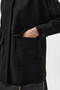 Black Large Pocket Wide Collar Women's Coat 3102A - 4