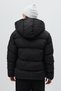 Black Hooded Mock Neck Zippered Short Puffer Women's Coat 8002 - 5
