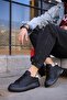 Felibord lace-up chunky sole premium men's sneaker - black & white - 4