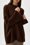 Bitter Brown Crew Neck Oversized Women's Sweater 2450 - 4
