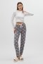 Gray Heart Patterned Women's Pajama Bottoms 4530