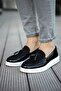 Zrn002 Premium Casual Men's Loafer Black White Patent Leather - 2