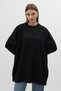 Black Crew Neck Oversized Women's Sweater 2450 - 3