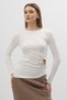 Ecru Waist Buckle Detailed Long Sleeve Blouse 8221A - 7