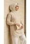 Women's Seasonal Loose Crew Neck Embroidered Striped Hijab Tunic Sports Model Seasonal Tunic - 3