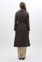 Bitter Brown Belted Long Lined Women's Coat 7242A - 4
