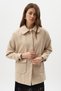 Stone Large Pocket Wide Neck Women's Coat 3102A - 6
