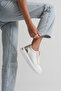 Vega Premium Gold Detailed White Women's Sneaker - 5