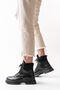 Zri̇n-080 Premium Black Lace-Up Casual Women's Boots - 3