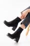 Zri̇n-3040 Premium Black Suede Daily Thick Heeled Women's Boots - 5