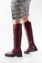 Zri̇n-3007 Premium Burgundy Zippered Daily Women's Boots - 5