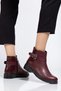 Zri̇n-204 Premium Burgundy Crocodile Buckle Zippered Daily Women's Boots - 3