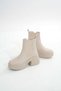 Zri̇n-2400 Premium Beige High-Sole Elastic Daily Women's Boots - 5