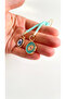 Green String Round Eye Evil Eye Keychain - 7