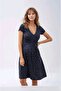 Women's Front Knotted Viscose Polka Dot Sporty Stylish Maternity Dress - 5