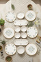 14-Piece 6-Person D-Harma Stackable Breakfast Set Luxury Breakfast Presentation Plate Set - 4