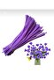25 Pieces Dark Purple Chenille, Feathered Wire Suitable for Flower Making, 30 cm 6 mm