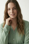 Bamboo Fabric Buttoned Pants V-Neck Pajama Set - Comfortable Fit Plus Size Option Long Sleeve - 4