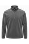 Sweatshirt Gray Fleece Half Metal Zipper Standard Fit Normal Cut