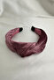Dusty Rose Knot Detail Vintage Velvet Women's Crown - 3
