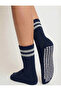 3-Piece Women's Non-Slip Sole Winter Home Socks with Full Towel Inside for Yoga, Pilates, Dance, Anthracite - 3