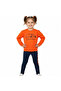 Girl's Printed Sweatshirt Leggings Two-Piece Set – Black Orange |   Transitional and Winter Comfortable Set