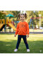 Girl's Printed Sweatshirt Leggings Two-Piece Set – Black Orange |   Transitional and Winter Comfortable Set - 8
