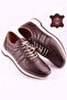 Men's Brown Genuine Leather Orthopedic Daily Lace-up Shoes Ry926p - 5