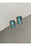 Steel Blue Stone Dangle Owen Earrings - Non-darkening- - 2